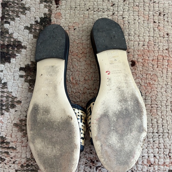 Fendi FF Raffia slides - Picture 6 of 7